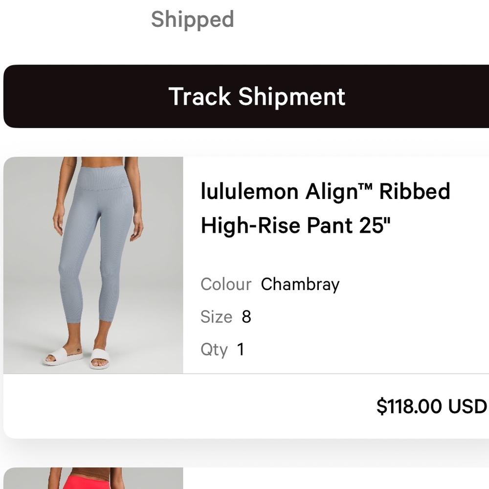 lululemon athletica Chambray Ribbed High-Rise Pant 25"